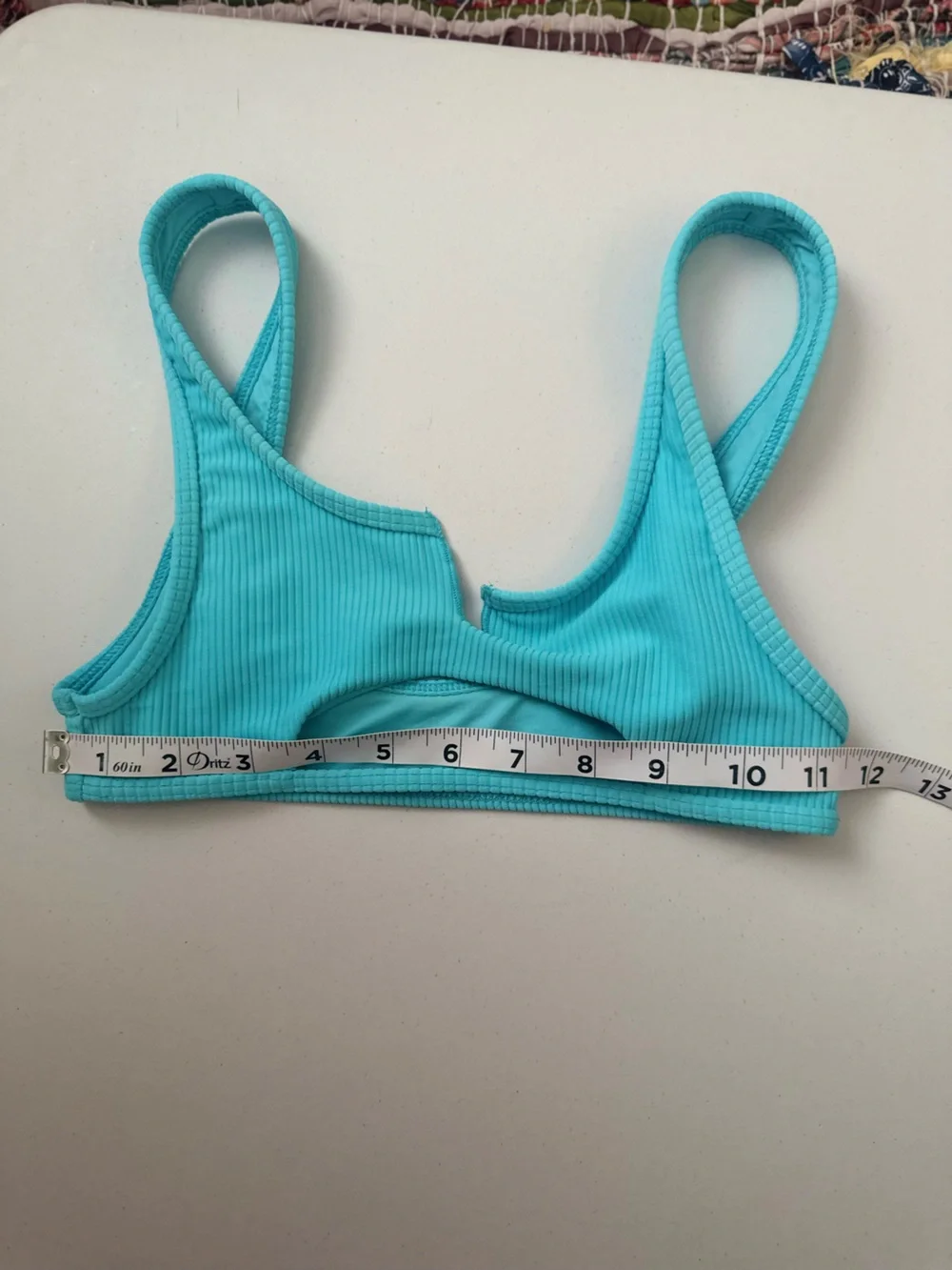 Frankie's Bikinis Ribbed Aqua Blue Oasis Cole Top